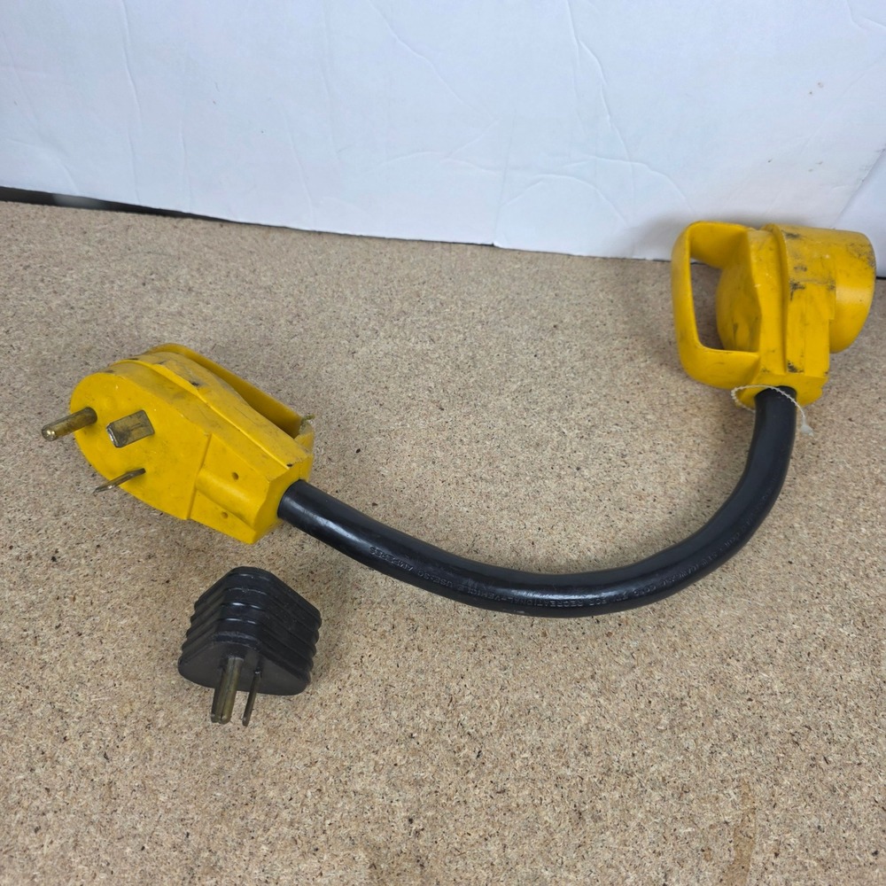 RV Power Adapter Cord 30 Amp‎ 10AWG 3C Yellow  125V Camper Hookup 100281-001